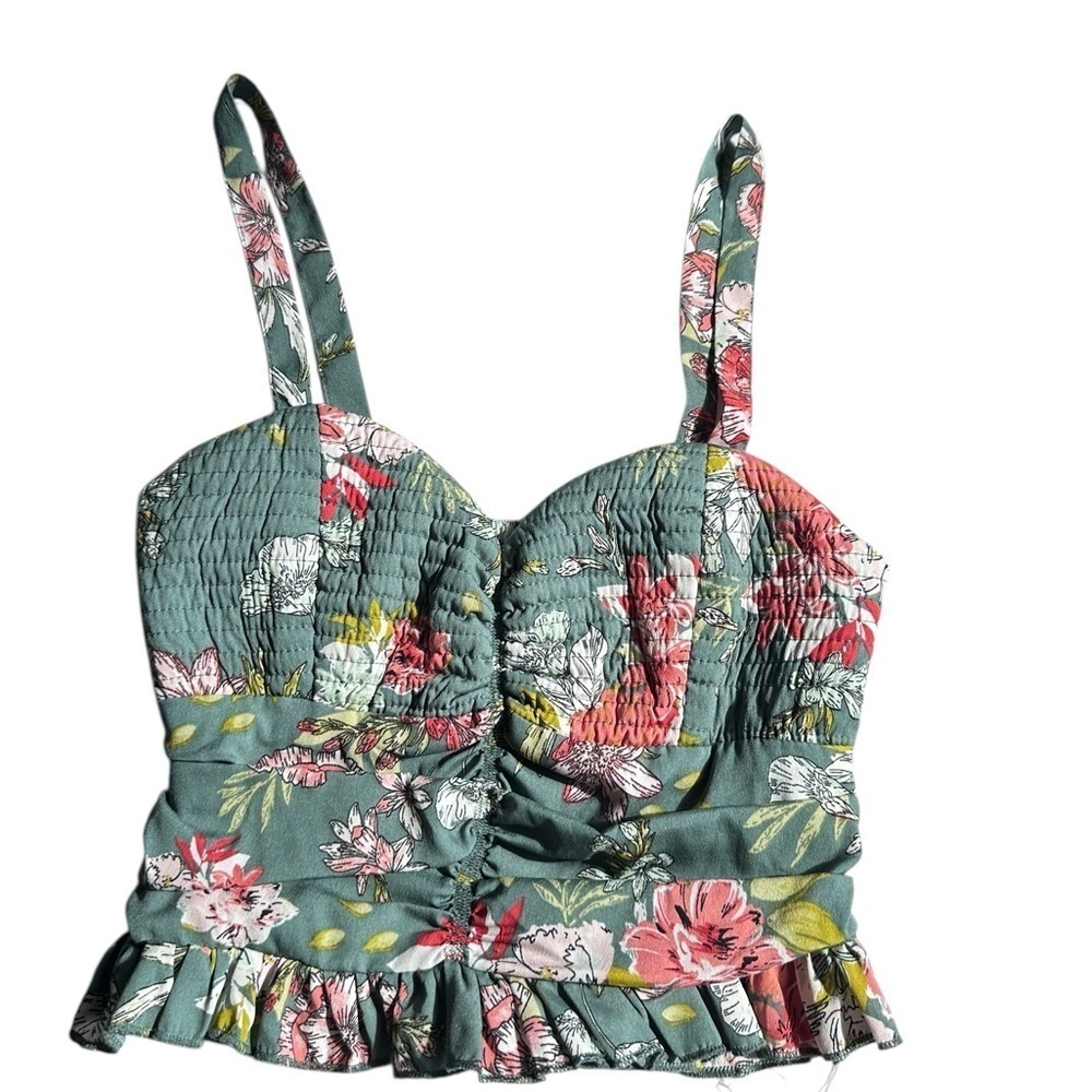 #19 B.O.G Collective Floral Tank in Green Combo